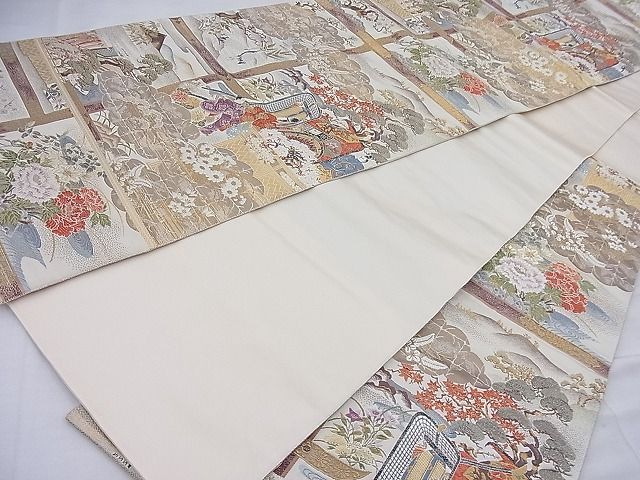 平和屋着物■六通柄袋帯 唐織 王朝繁栄文 金糸 逸品 BAAE4399ea