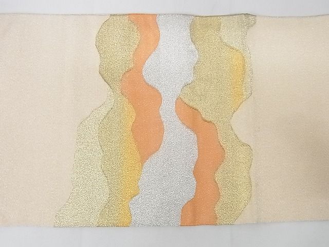 平和屋着物◎綴れ 太鼓柄袋帯 道長文 金銀糸 正絹 逸品 AAAG8406Abw