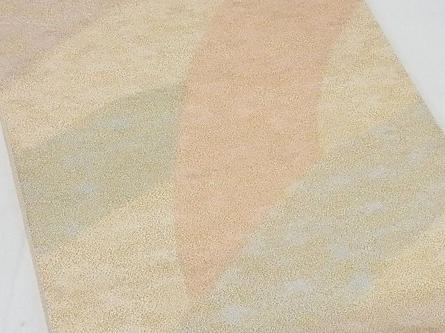 平和屋着物◎砂子綴れ 全通柄袋帯 重山文 金通し地 正絹 逸品 AAAG8413Abw