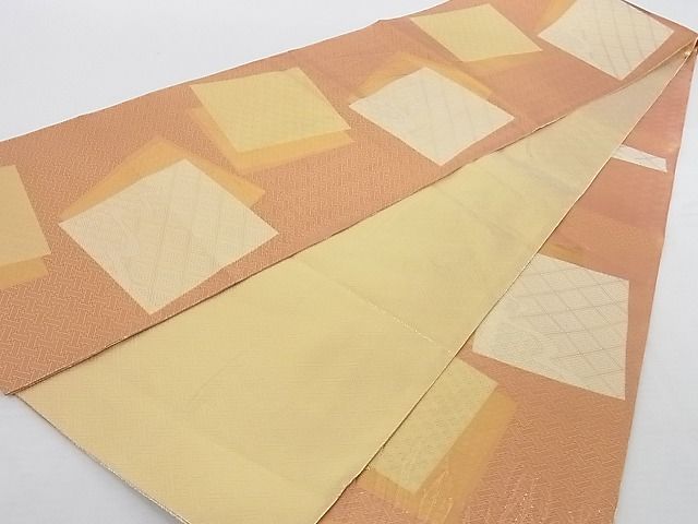 平和屋着物◎佐賀錦 六通柄袋帯 色紙重ね文 金糸 正絹 逸品 AAAG8436Abw