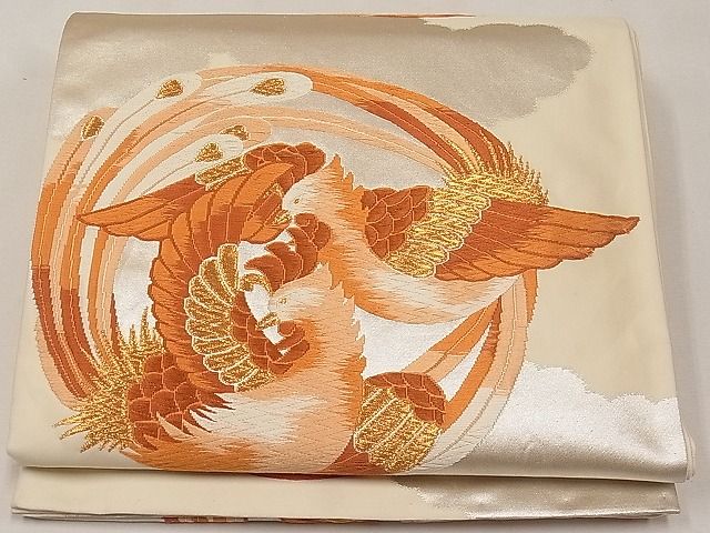 平和屋着物◎六通柄袋帯 鳳凰丸文 金銀糸 逸品 CAAE3629ku