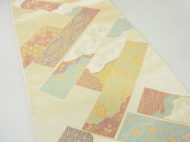 平和屋着物■六通柄袋帯 流水花唐草文 金銀糸 逸品 DAAD3766sf