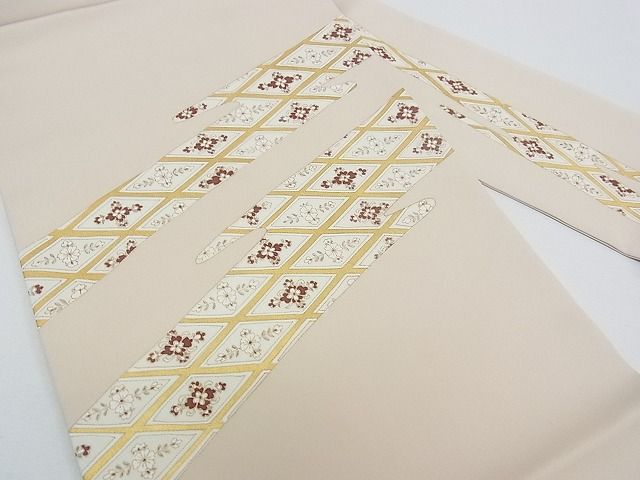 平和屋本店■極上 銀座きしや 塩瀬 九寸名古屋帯 霞花菱文 金彩 逸品 未使用 CZAA0397s4