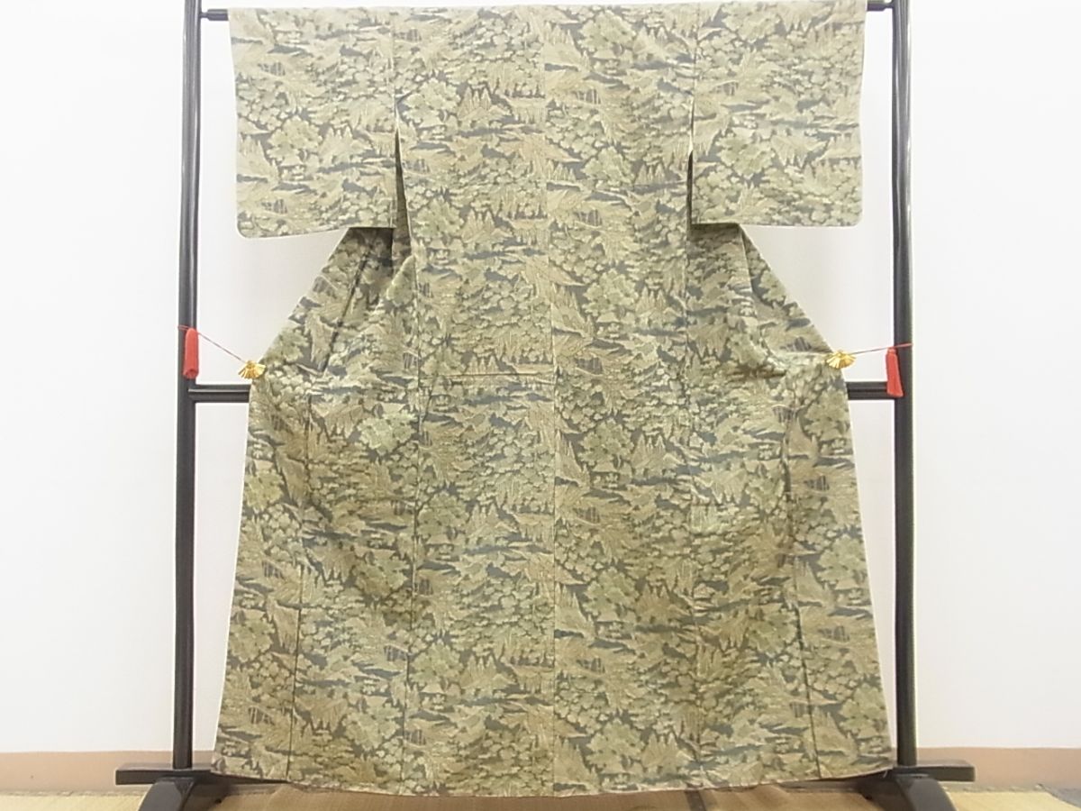 平和屋着物■上質な紬 風景文 逸品 BAAF5023fc