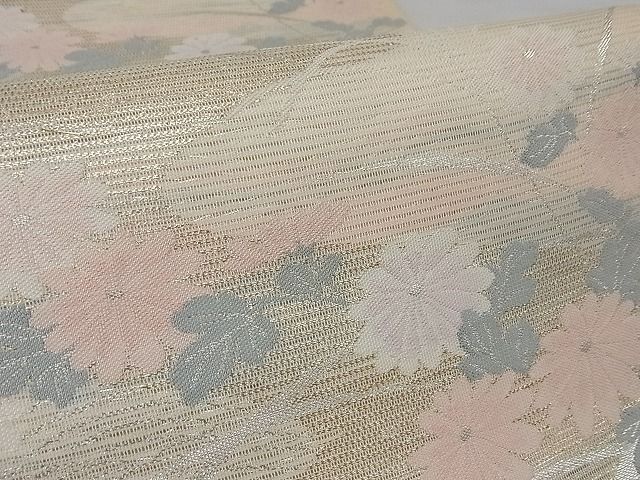 平和屋着物■夏物 六通柄袋帯 流水枝花文 金銀糸 正絹 逸品 AAAH2242Awj