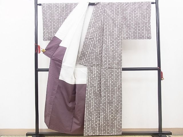 平和屋着物■上質な紬 菱つなぎ 逸品 未使用 BAAF1002hv