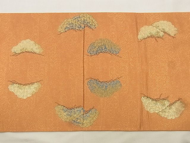 平和屋着物◎太鼓柄袋帯 唐織 地紙御所車花文 金糸 逸品 BAAF1467qt