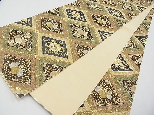 平和屋本店■最高級 明綴れ 全通柄袋帯 桐唐草菱文 金糸 逸品 CYAA0134s4