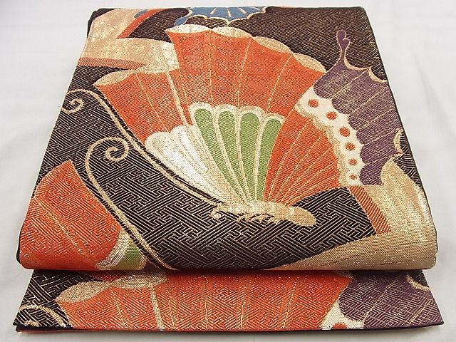 平和屋着物◎六通柄袋帯 舞蝶文 金糸 逸品 BAAF1489qt