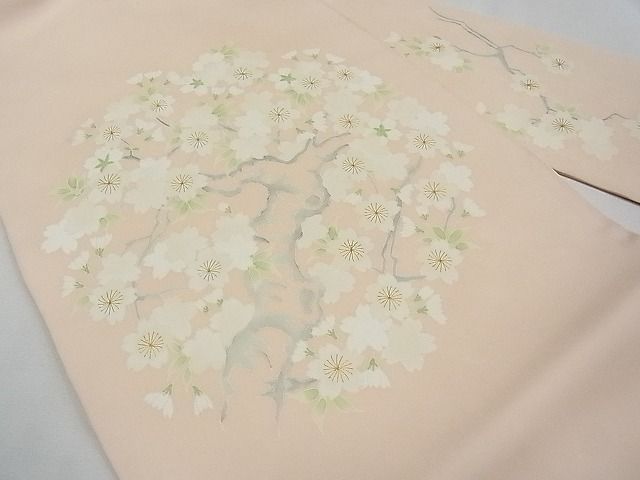 期間限定セール20%off●極上 京都祇園の老舗 ぎをん齋藤 塩瀬 九寸名古屋帯 刺繍 枝桜 金糸 逸品 CYAA0140s4