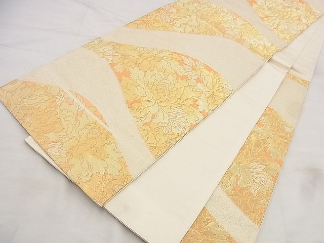 平和屋着物◎六通柄袋帯 草花文 金銀糸 逸品 BAAF1510qt