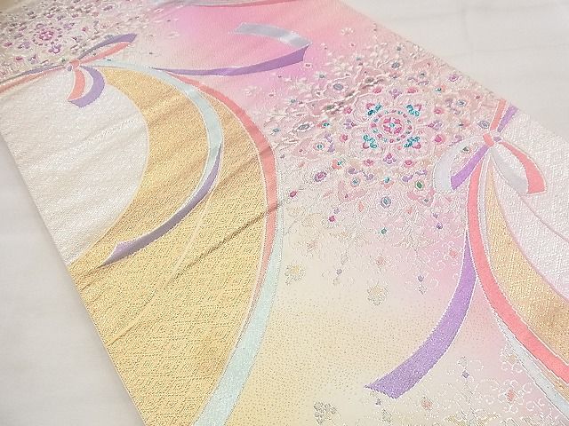 平和屋着物◎六通柄袋帯 正倉院花文 金銀糸 逸品 BAAF1545qt