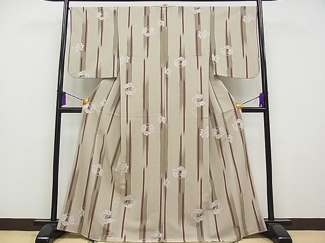 平和屋本店■極上 撫松庵 小紋 笹梅丸文 洗える着物 CYAA0187s4