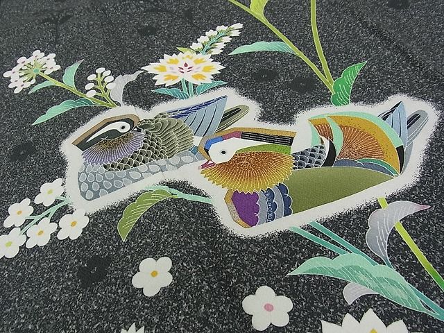 期間限定セール40%off●極上 人間国宝 羽田登喜男 TOKIOetTOKI 訪問着 鴛鴦 たたき染め 金彩 逸品 未使用 CZAA0460s4