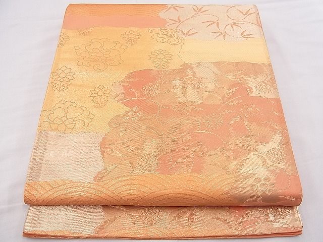 平和屋着物◎六通柄袋帯 笹蔓 金糸 逸品 BAAE9373hz