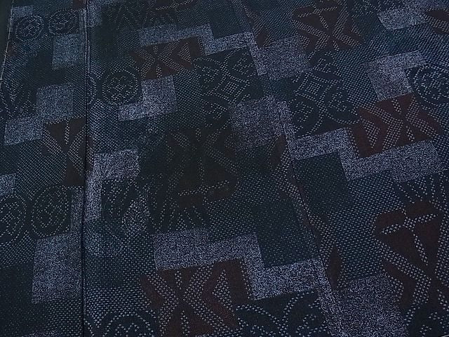 平和屋着物■上質なお召 色紙重ね吉祥花文 銀糸 逸品 CAAE9327ch