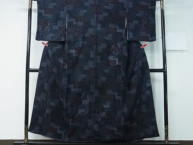 平和屋着物■上質なお召 色紙重ね吉祥花文 銀糸 逸品 CAAE9327ch