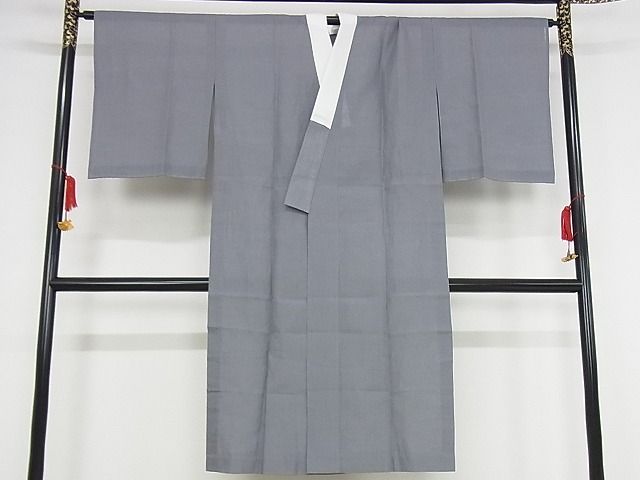 平和屋本店■極上 夏物 明石縮・長襦袢セット 縞 やまと誂製 正絹 逸品 未使用 KAAA1256kk4