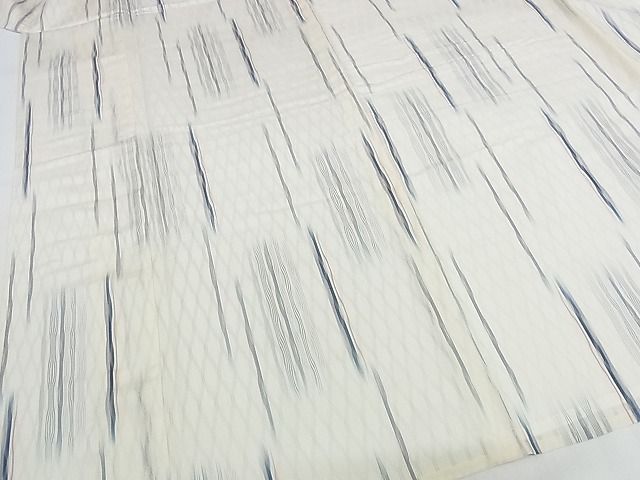 平和屋本店■極上 夏物 明石縮・長襦袢セット 縞 やまと誂製 正絹 逸品 未使用 KAAA1256kk4