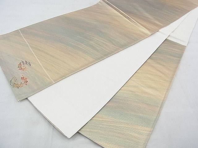 平和屋着物◎六通柄袋帯 霞文 金糸 引箔 逸品 BAAF0582jm