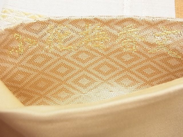平和屋着物◎六通柄袋帯 唐織 小花梅香文 金銀糸 逸品 BAAF0587jm