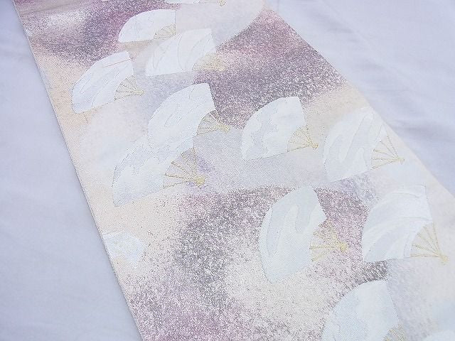 平和屋着物◎六通柄袋帯 舞扇文 金糸 逸品 BAAF0846jm