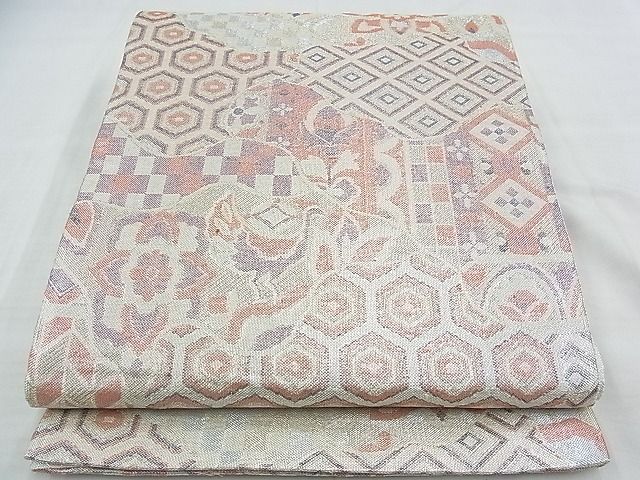 平和屋着物◎新佐賀錦 六通柄袋帯 花鳥文 金銀糸 逸品 BAAE9726ns