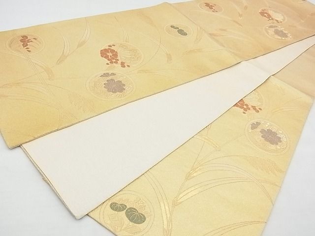 平和屋着物◎六通柄袋帯 花丸文 金銀糸 逸品 BAAE9745ns