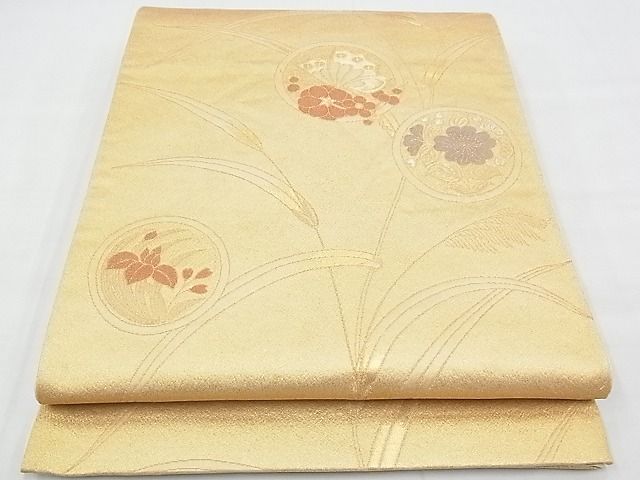平和屋着物◎六通柄袋帯 花丸文 金銀糸 逸品 BAAE9745ns