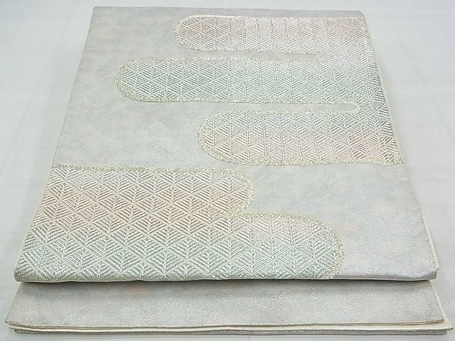 平和屋着物◎六通柄袋帯 エ霞文様 金銀糸 逸品 BAAE9761ns
