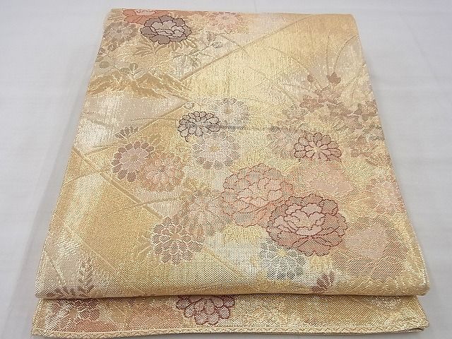 平和屋着物◎佐賀錦 六通柄袋帯 松皮菱花文 金糸 逸品 BAAE9769ns