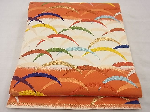 平和屋着物◎両面六通柄袋帯 唐織 雪芝 金糸 逸品 BAAE9773ns