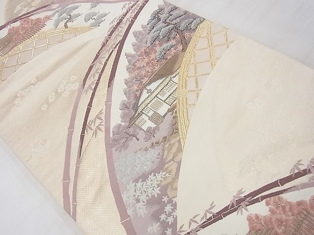 平和屋着物◎西陣 六通柄袋帯 唐織 鷹ケ峰 巧芸箔 逸品 BAAE9780ns