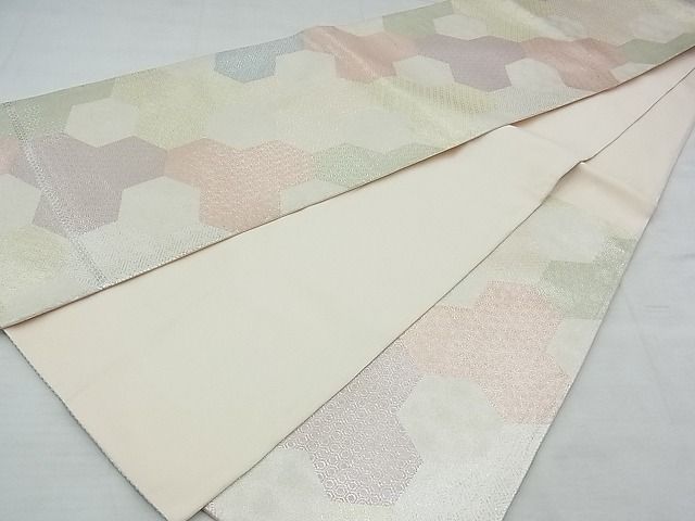 平和屋着物◎六通柄袋帯 毘沙門亀甲 銀糸 逸品 BAAF7126ns