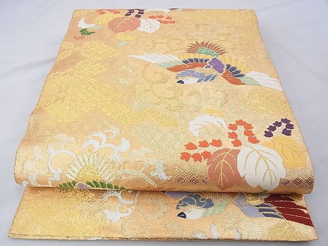 平和屋着物◎佐賀錦 六通柄袋帯 唐織 花鳥唐草文 金銀糸 逸品 BAAE9134ph