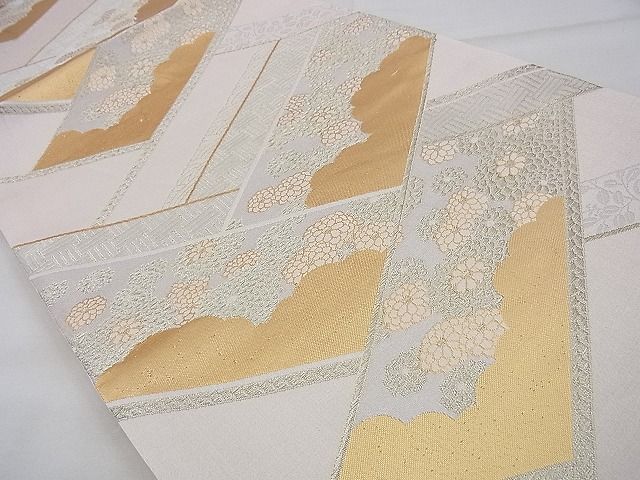 平和屋着物◎六通柄袋帯 唐織 草花文 金銀糸 逸品 BAAE9153ph
