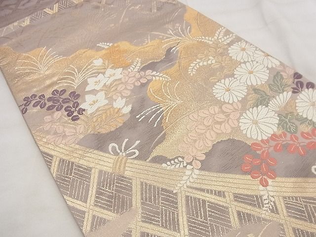 平和屋着物◎六通柄袋帯 唐織 近東更紗 金糸 逸品 BAAF8615qt