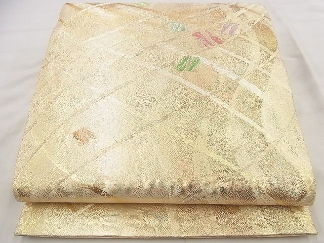 平和屋着物◎佐賀錦 六通柄袋帯 流水文 金糸 逸品 BAAF8625qt
