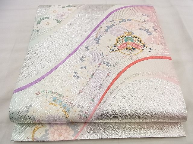 平和屋着物◎六通柄袋帯 唐織 花鳥文 金銀糸 逸品 BAAF8631qt