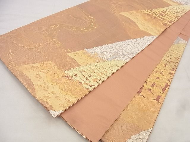 平和屋着物◎六通柄袋帯 唐織 春秋波涛 金銀糸 逸品 BAAF8647qt