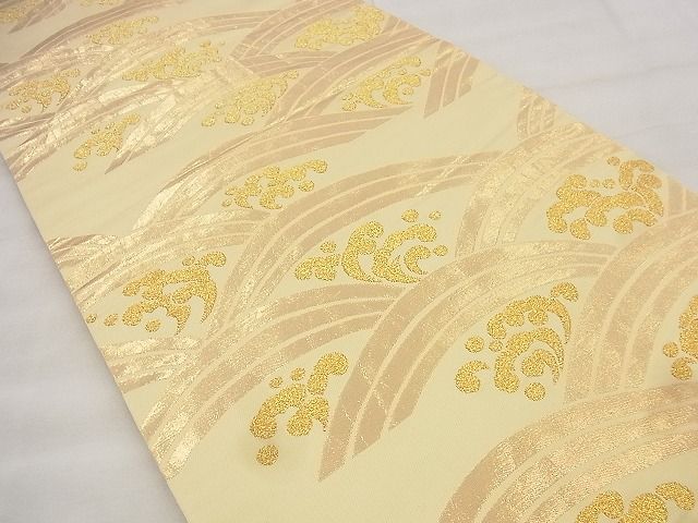 平和屋着物◎六通柄袋帯 立波文 金糸 逸品 BAAF8672qt