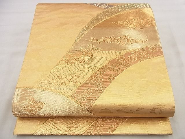 平和屋着物◎六通柄袋帯 青海正倉院文 金彩箔錦 逸品 BAAF8723qt