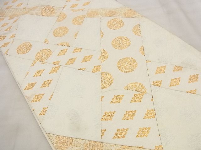 平和屋着物◎六通柄袋帯 切嵌 草花文 金糸 逸品 BAAF8750qt