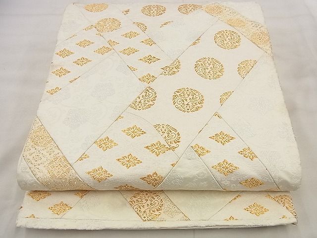 平和屋着物◎六通柄袋帯 切嵌 草花文 金糸 逸品 BAAF8750qt