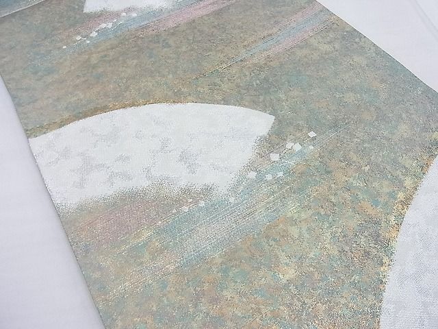 平和屋着物◎六通柄袋帯 地紙文 銀糸 逸品 BAAF4541ea