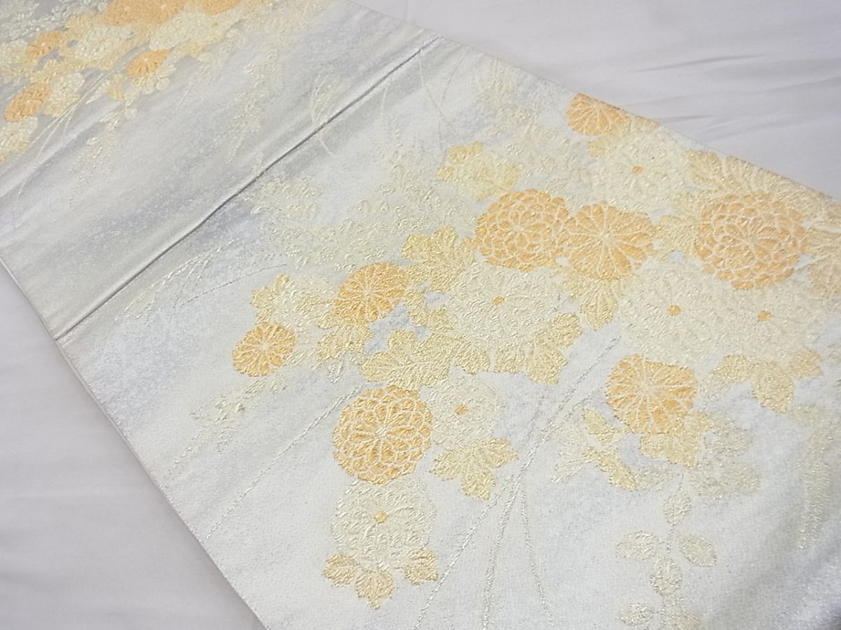 平和屋着物◎六通柄袋帯 草花文 金糸 逸品 BAAF5342th