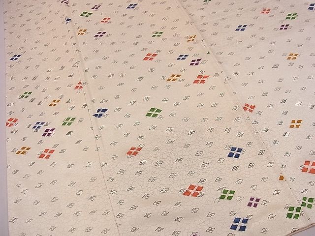 平和屋着物□上質な小紋 吉祥菱文 逸品 未使用 CAAF0801ng