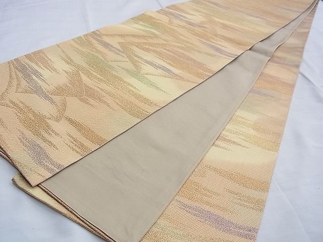 平和屋着物◎六通柄袋帯 霞文 金糸 逸品 BAAF4211xa