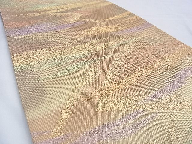 平和屋着物◎六通柄袋帯 霞文 金糸 逸品 BAAF4211xa