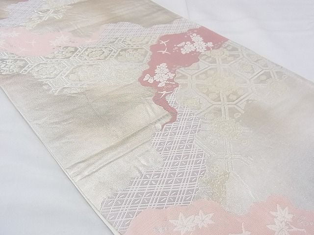 平和屋着物◎六通柄袋帯 京錦 道長花文 金銀糸 逸品 BAAF4228xa